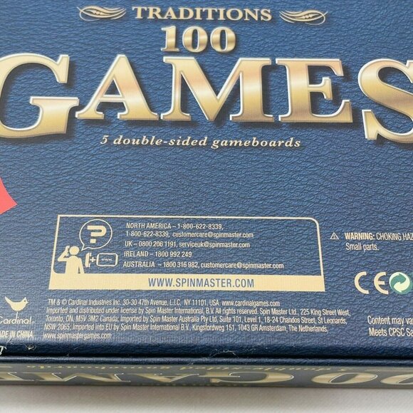 Cardinal Traditions 100 Game Gameboard Double Sided Chess Checker Family Holiday - Picture 8 of 12